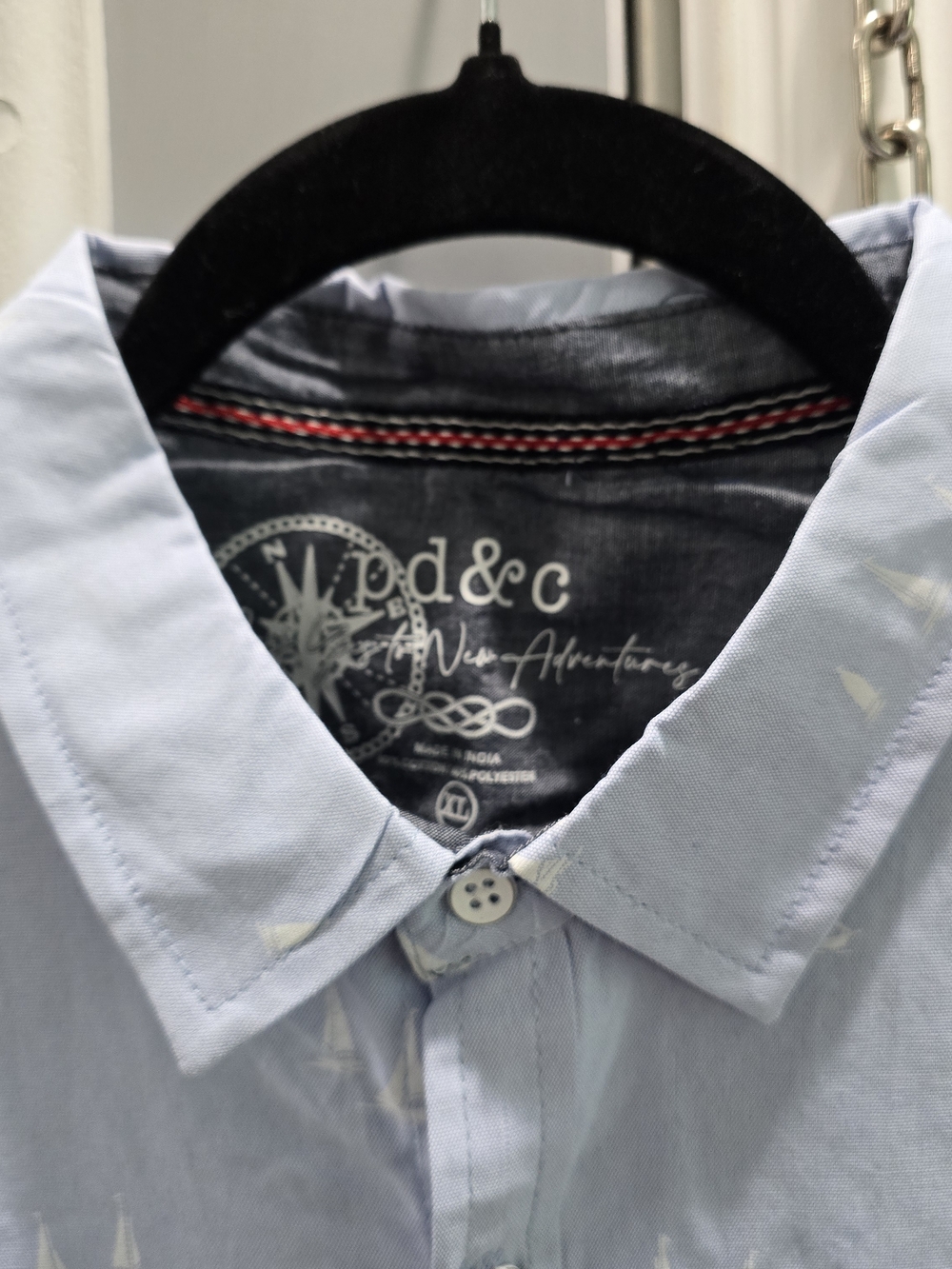 PD&C Light Blue Short-Sleeve Button-Down Shirt with Sailboat Print - Picture 4 of 7